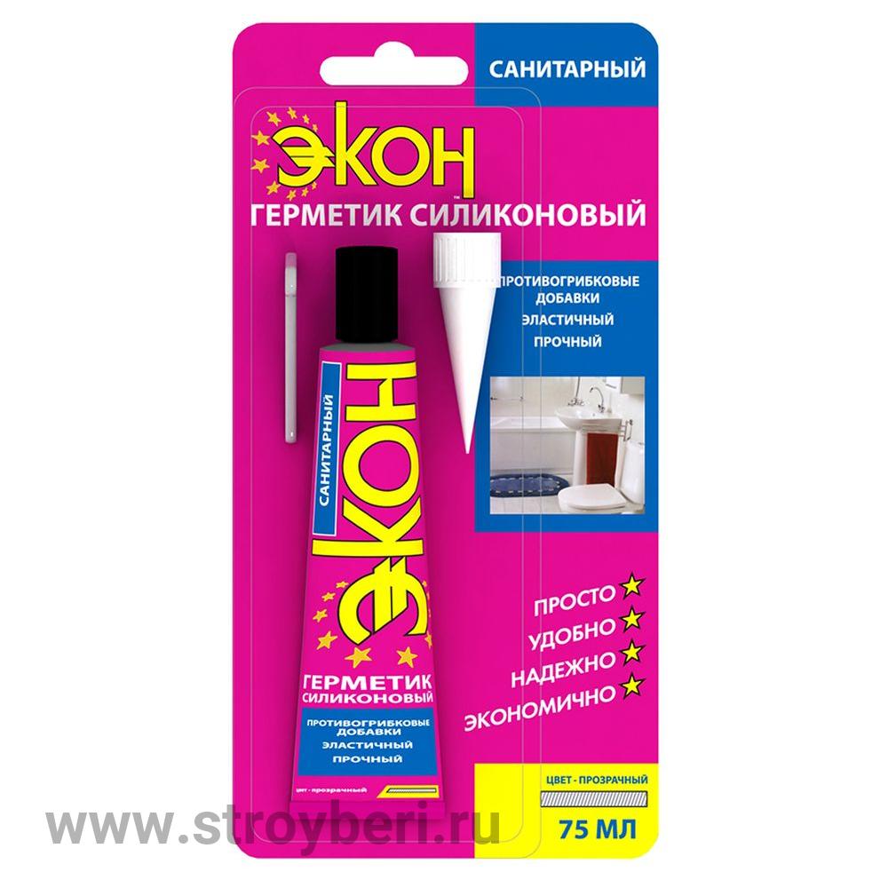 3002430/3040013 Герметик Силикон Санитарный ЭКОН (белый),60мл