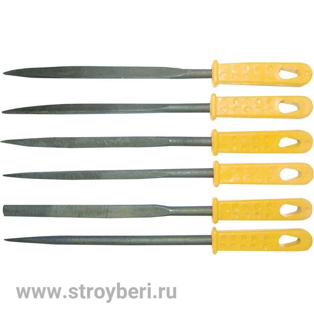 85315 Набор надфилей 160мм с пластиковой ручкой (набор 6шт) (20/120).