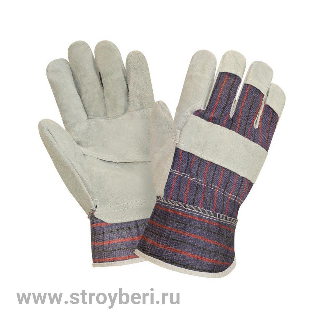 Перчатки спилковые комбинированные