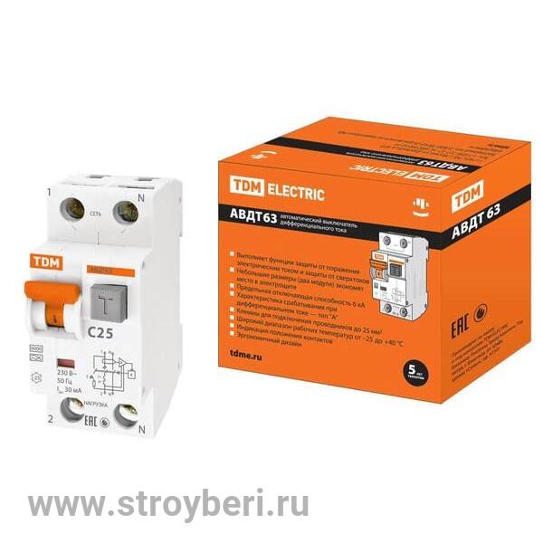 SQ0202-0004 АВДТ 63 2P C25 30мА TDM