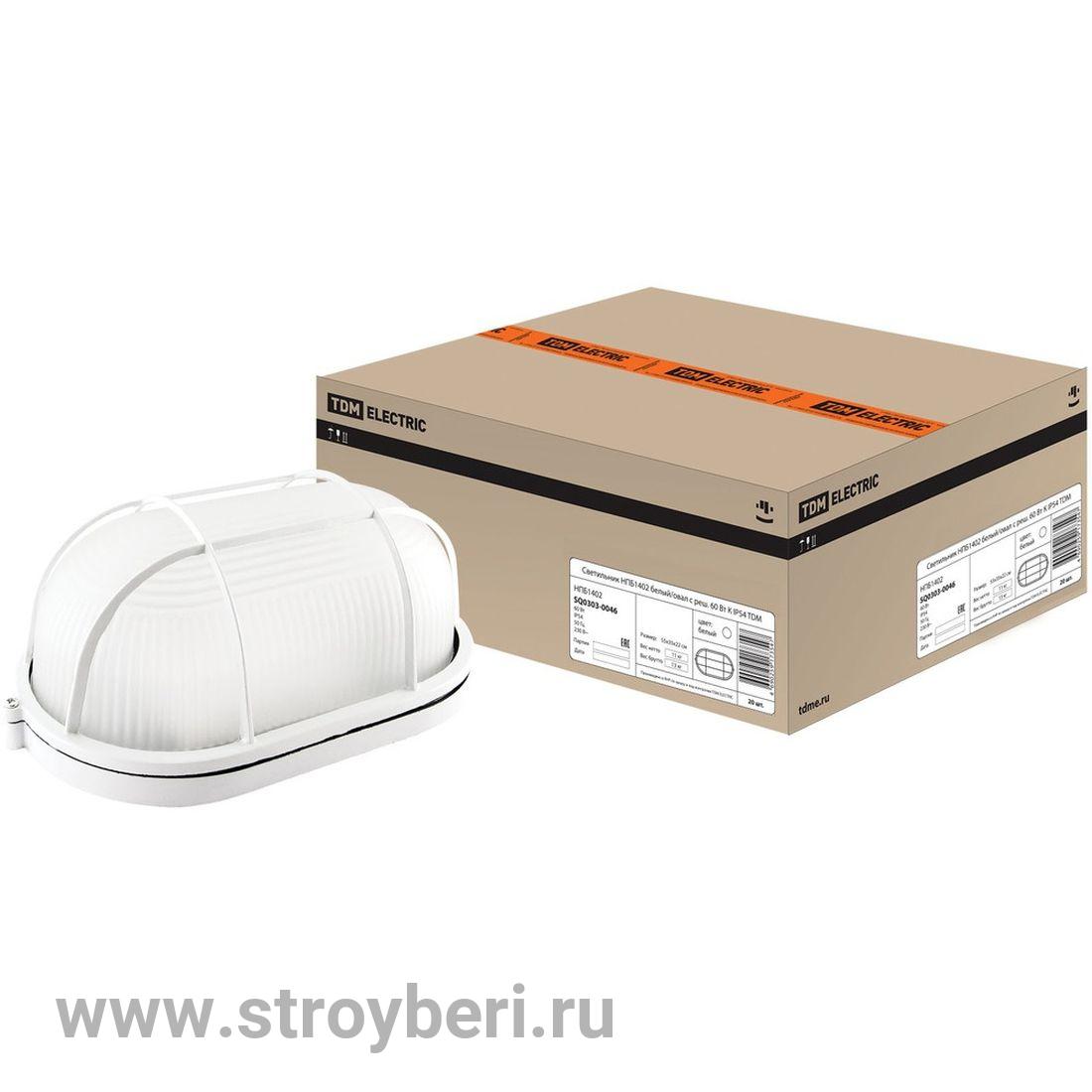 SQ0303-0036 Светильник НПБ1402 белый/овал с реш. 60Вт IP54 TDM