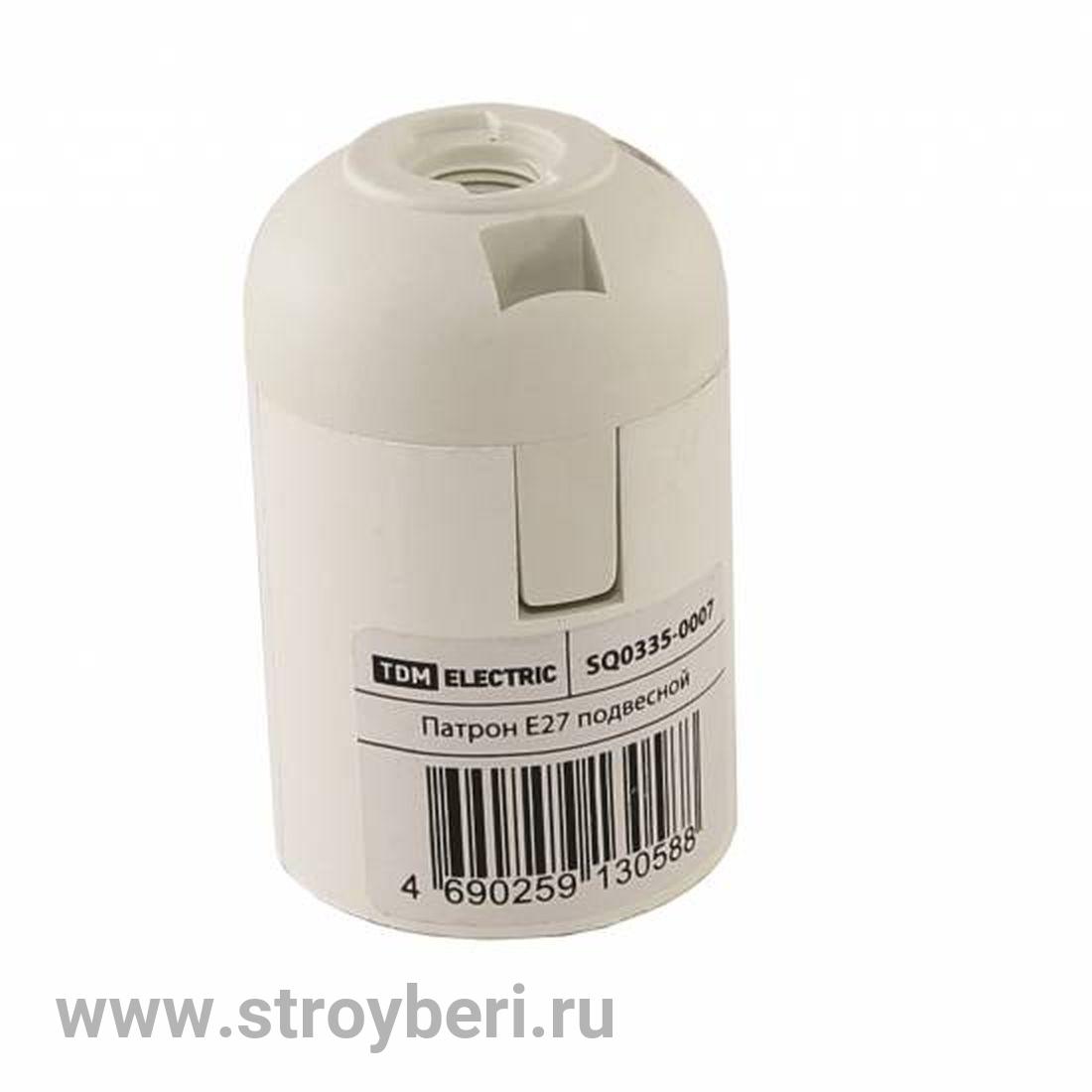 SQ0335-0007 Патрон Е27 подвесной, термостойкий пластик, белый, TDM