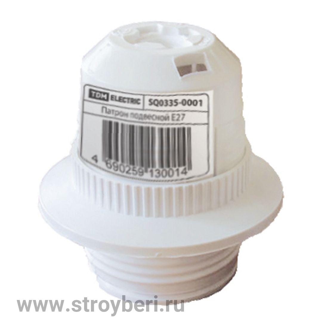 SQ0335-0008 Патрон Е27 с кольцом, термостойкий пластик, белый, TDM