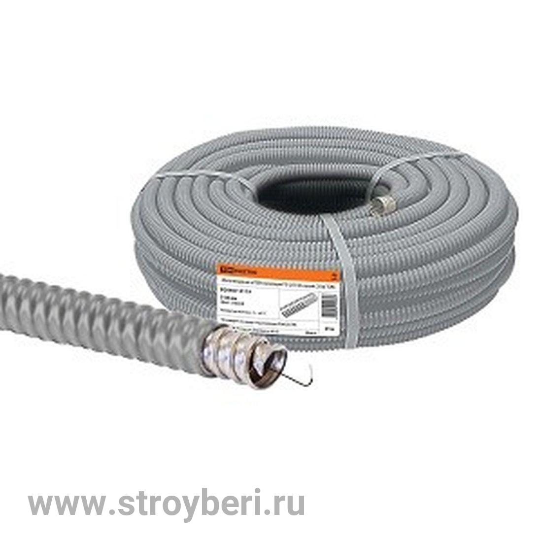 SQ0407-0113 Металлорукав в ПВХ-изоляции РЗ-Ц-П 15 серый (25м) TDM