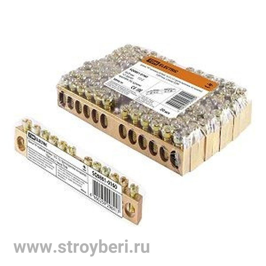 SQ0801-0202 Шина 'N' нулевая 6х9мм  8/1 (8групп/крепеж по центру) инд. стикер TDM