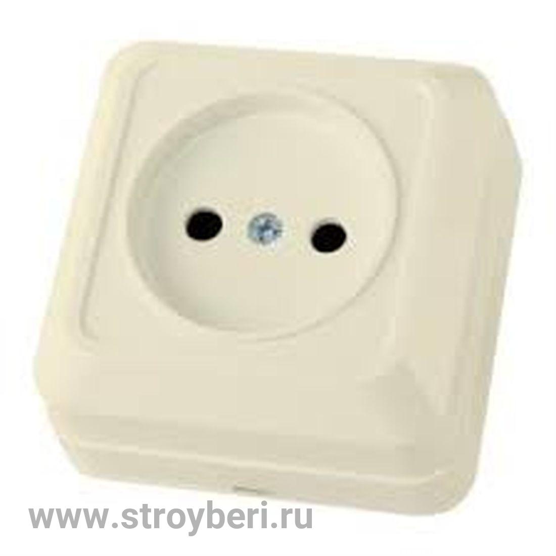 SQ1801-0014 Розетка 2П открытой установки IP20 10А, сл. кость 'Ладога' TDM