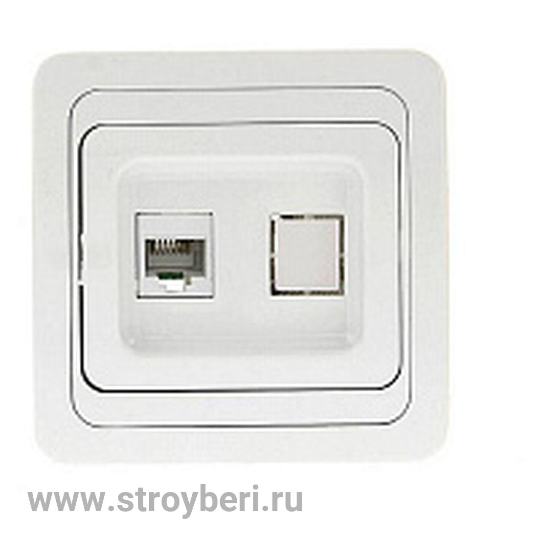SQ1804-0013 Розетка компьютерная RJ-45 белая 'Валдай' TDM