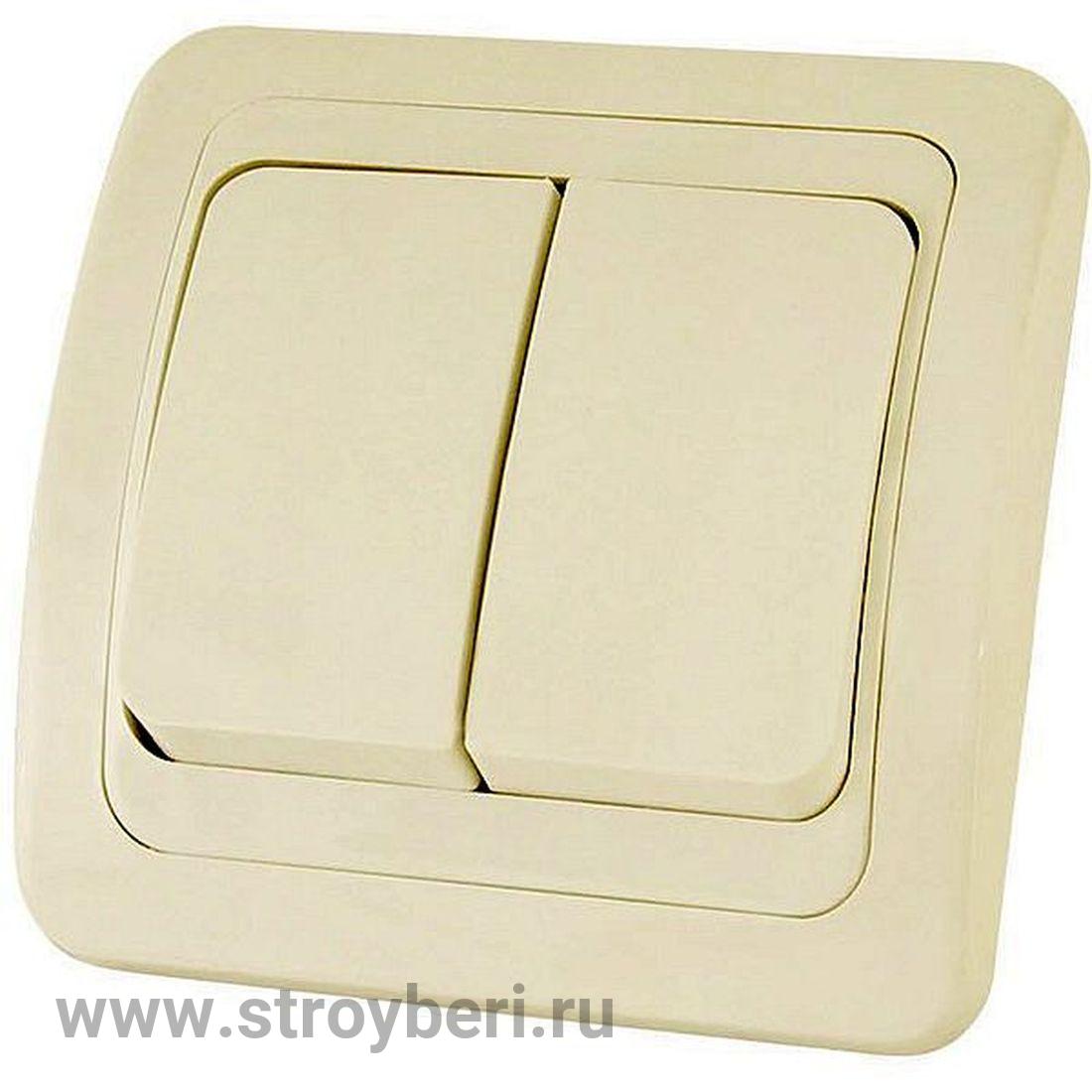 SQ1804-0102 Выключатель 2-кл. 10А сл. кость 'Валдай' TDM