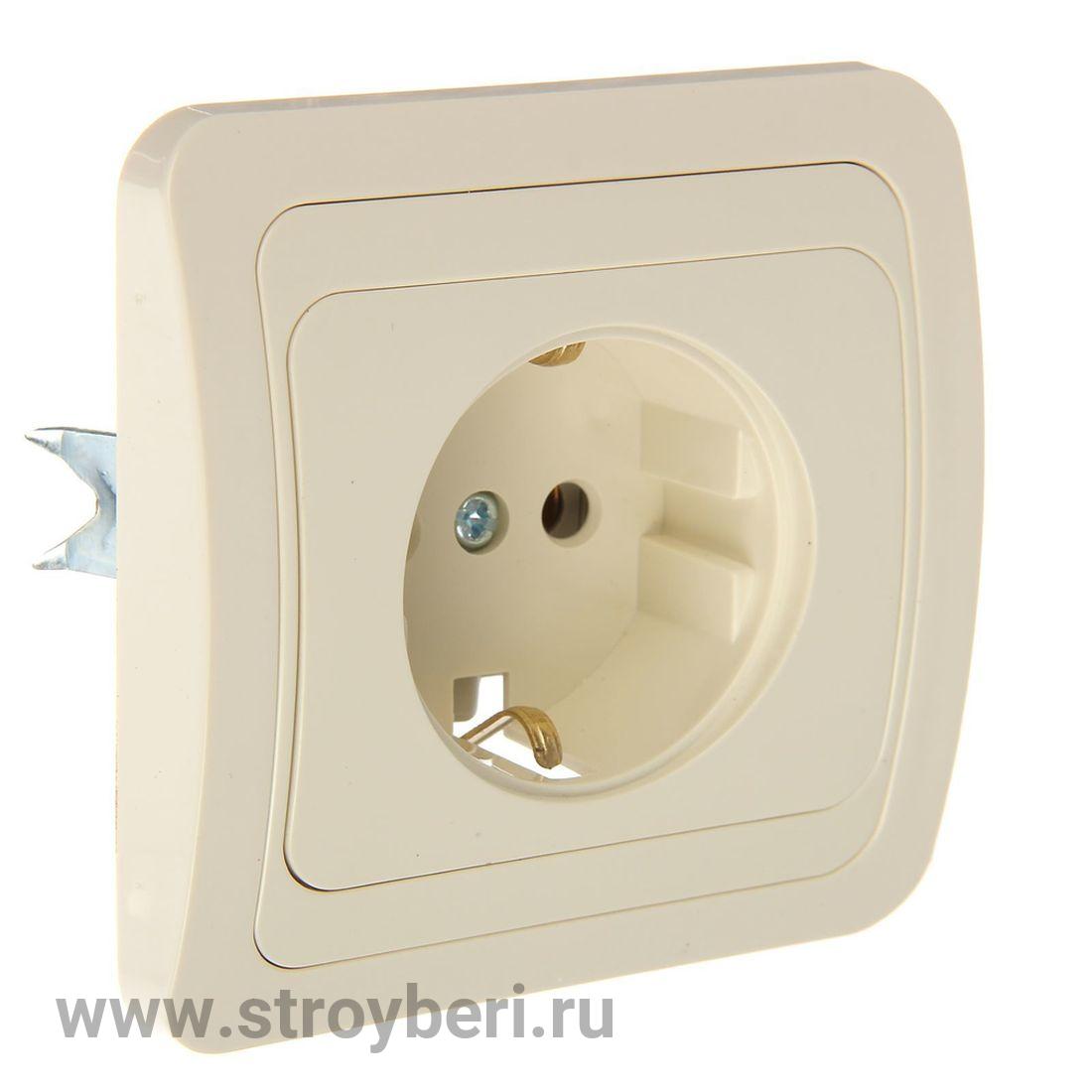 SQ1804-0108 Розетка 2П+З 16А сл. кость 'Валдай' TDM