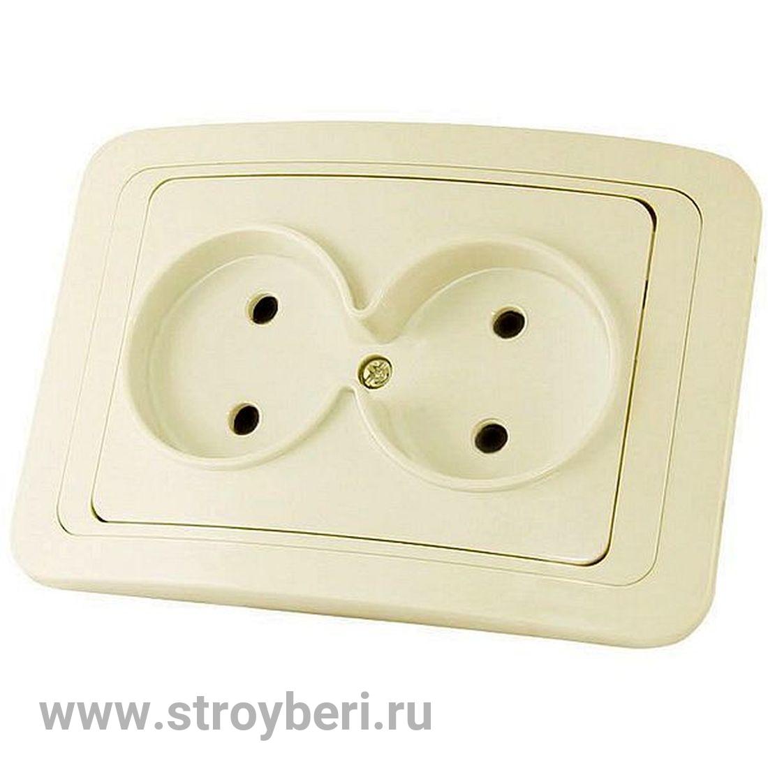 SQ1804-0109 Розетка двойная 2П 10А сл. кость 'Валдай' TDM