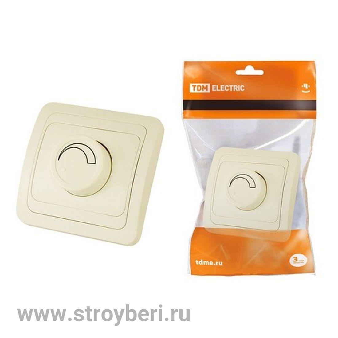 SQ1804-0116 Светорегулятор (RL, 600Вт) поворотный сл. кость 'Валдай' TDM