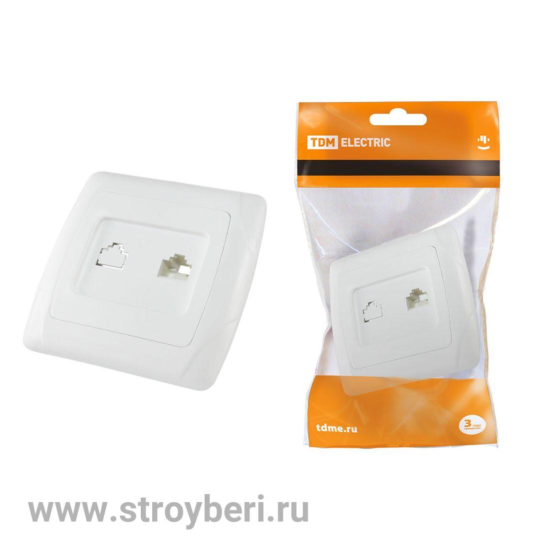 SQ1805-0022 Розетка компьютерная RJ45  белая 'Онега' TDM