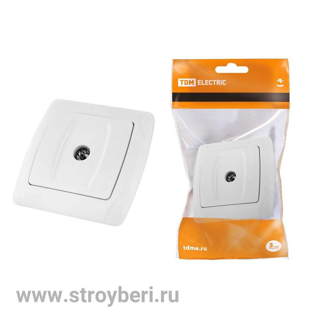 SQ1805-0023 Розетка телевизионная простая (0-2400МГц, 'мама') белая 'Онега' TDM