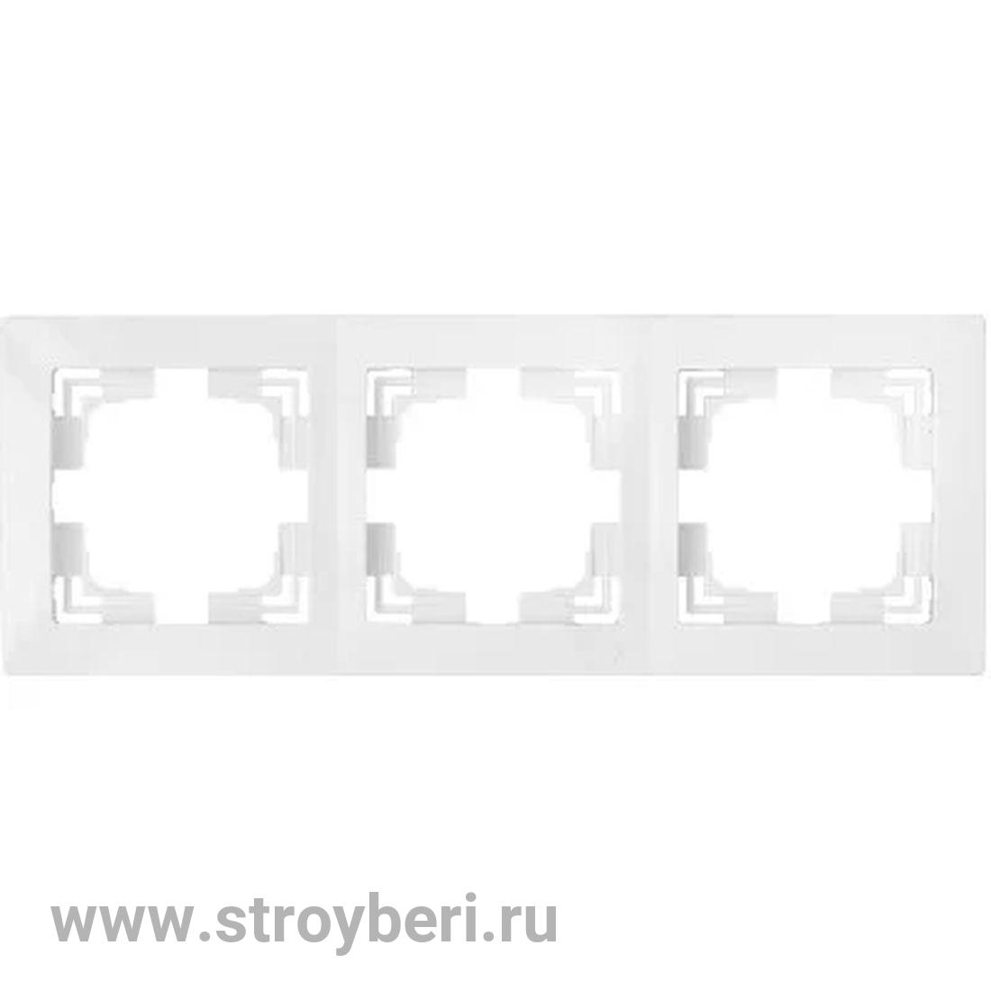 SQ1805-0025 Рамка 3-х постовая горизонтальная белая 'Онега' TDM