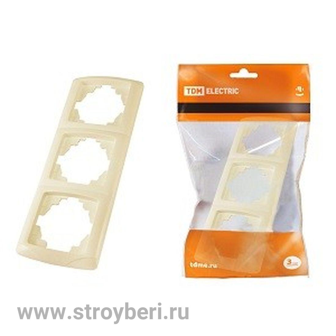 SQ1805-0054 Рамка 3-х постовая горизонтальная сл. кость 'Онега' TDM