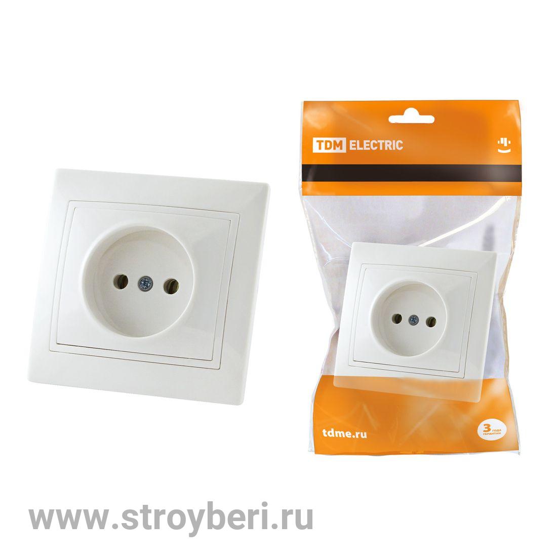 SQ1814-0011 Розетка 2П 10А 250В белая 'Таймыр' TDM