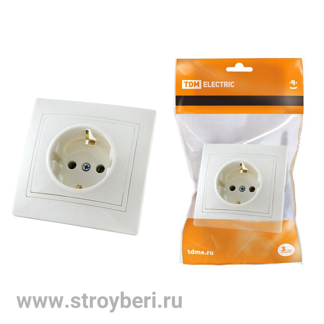 SQ1814-0012 Розетка 2П+З 16А 250В белая 'Таймыр' TDM