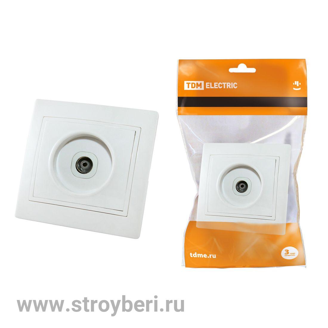 SQ1814-0022 Розетка телевизионная простая (0-2400МГц, 'мама') белая 'Таймыр' TDM