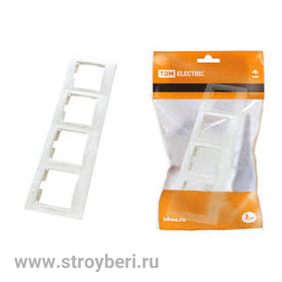 SQ1814-0030 Рамка 4-х постовая горизонтальная белая 'Таймыр' TDM