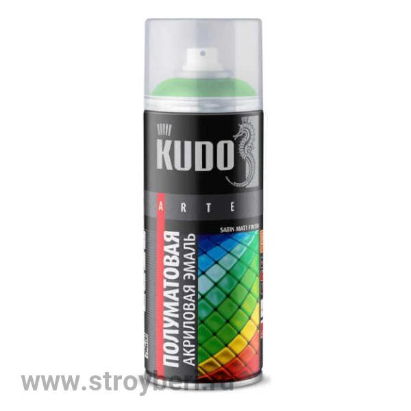KU-0A6029 Аэрозольная акриловая краска КУДО satin RAL 6029 зеленая 0.52л Д