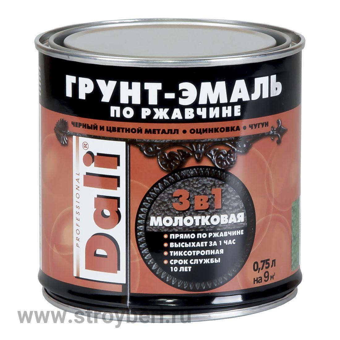 DALI Молотковая Грунт-эмаль по ржавчине Шоколадный 2л