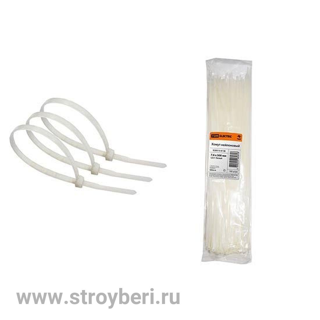 SQ0515-0138 Хомут 7,6х500мм нейлон (белый) (100шт) TDM