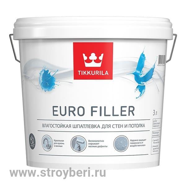 TIKKURILA EURO FILLER шпатлевка влагостойкая 2.5л