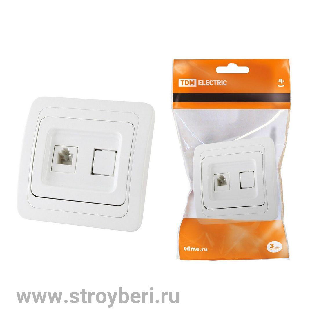 SQ1804-0012 Розетка TФ (RJ-11) белая 'Валдай' TDM