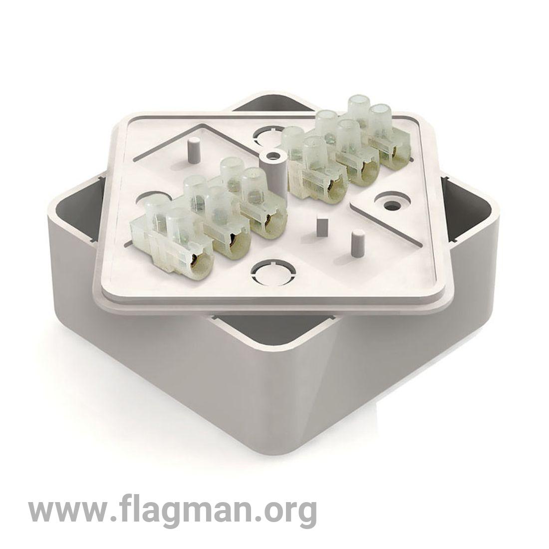 SQ1401-0208 Коробка распаячная КР 100х100х29 ОП с клем. колодкой белая IP40 TDM