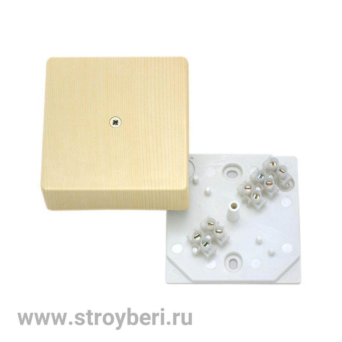 SQ1401-0408 Коробка распаячная КР 100х100х29 ОП сосна, с клем. колодкой, IP40, инд. штрихкод TDM