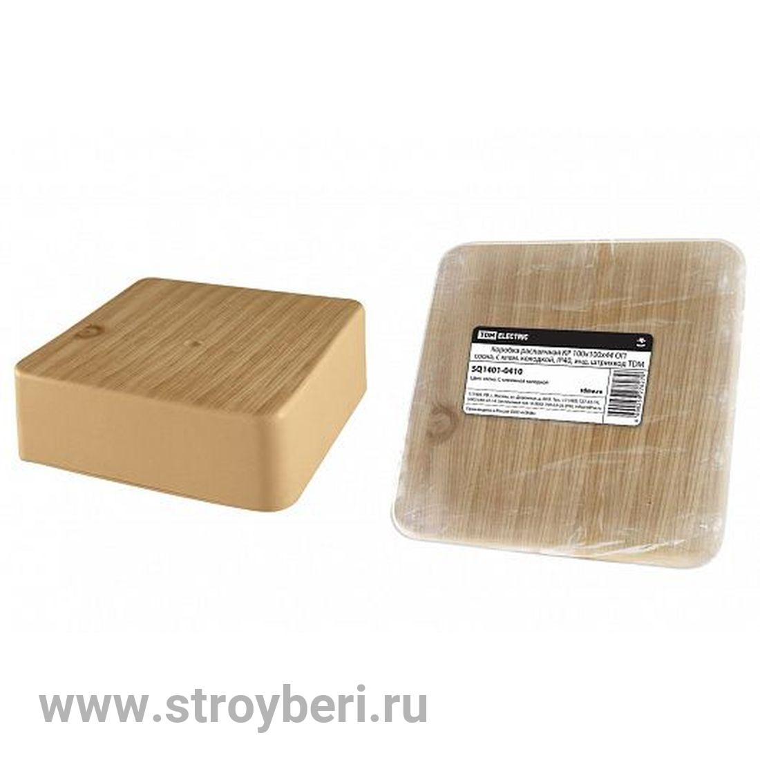 SQ1401-0410 Коробка распаячная КР 100х100х44 ОП сосна, с клем. колодкой, IP40, инд. штрихкод TDM