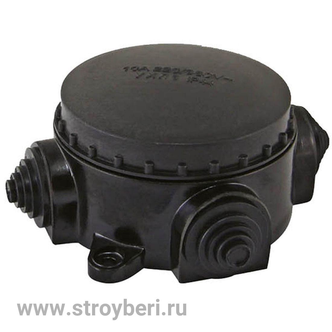 SQ1401-1002 Коробка электромонтажная КЭМ 1-10-3Б ОП D78 мм IP44, 3-х рожк. (карболит) TDM