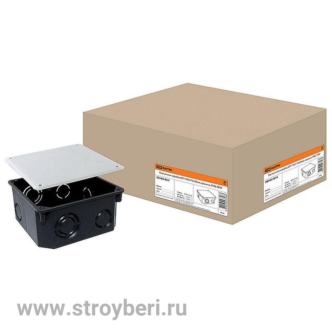 SQ1402-0015 Распаячная коробка СП 110х110х50мм, крышка, IP20, TDM