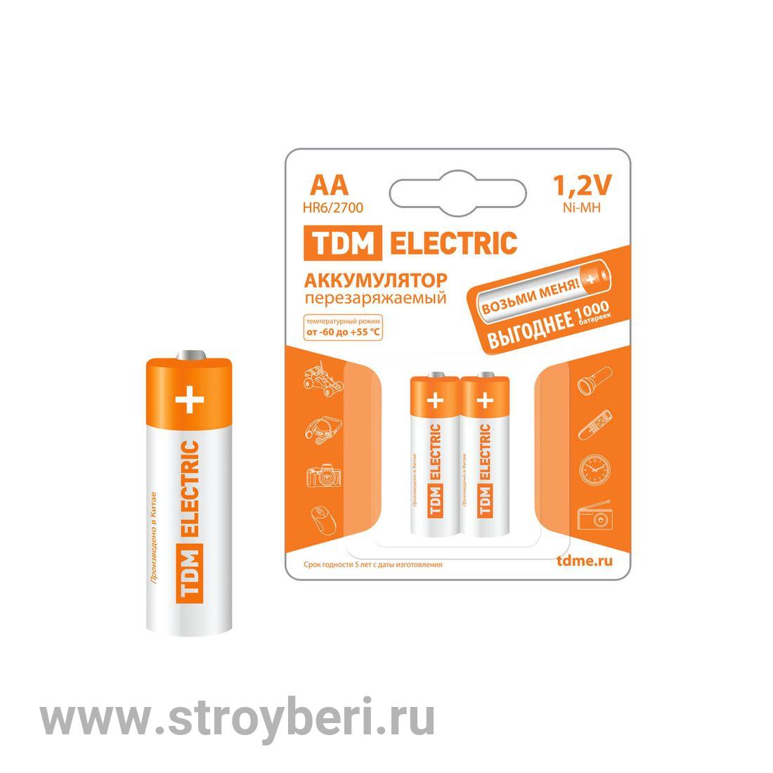 SQ1702-0072 Аккумулятор AA-2700 mAh Ni-MH BP-2 TDM