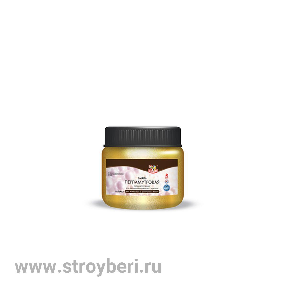 Эмаль акриловая перламутровая универсальная золото (0.3 кг) OLECOLOR