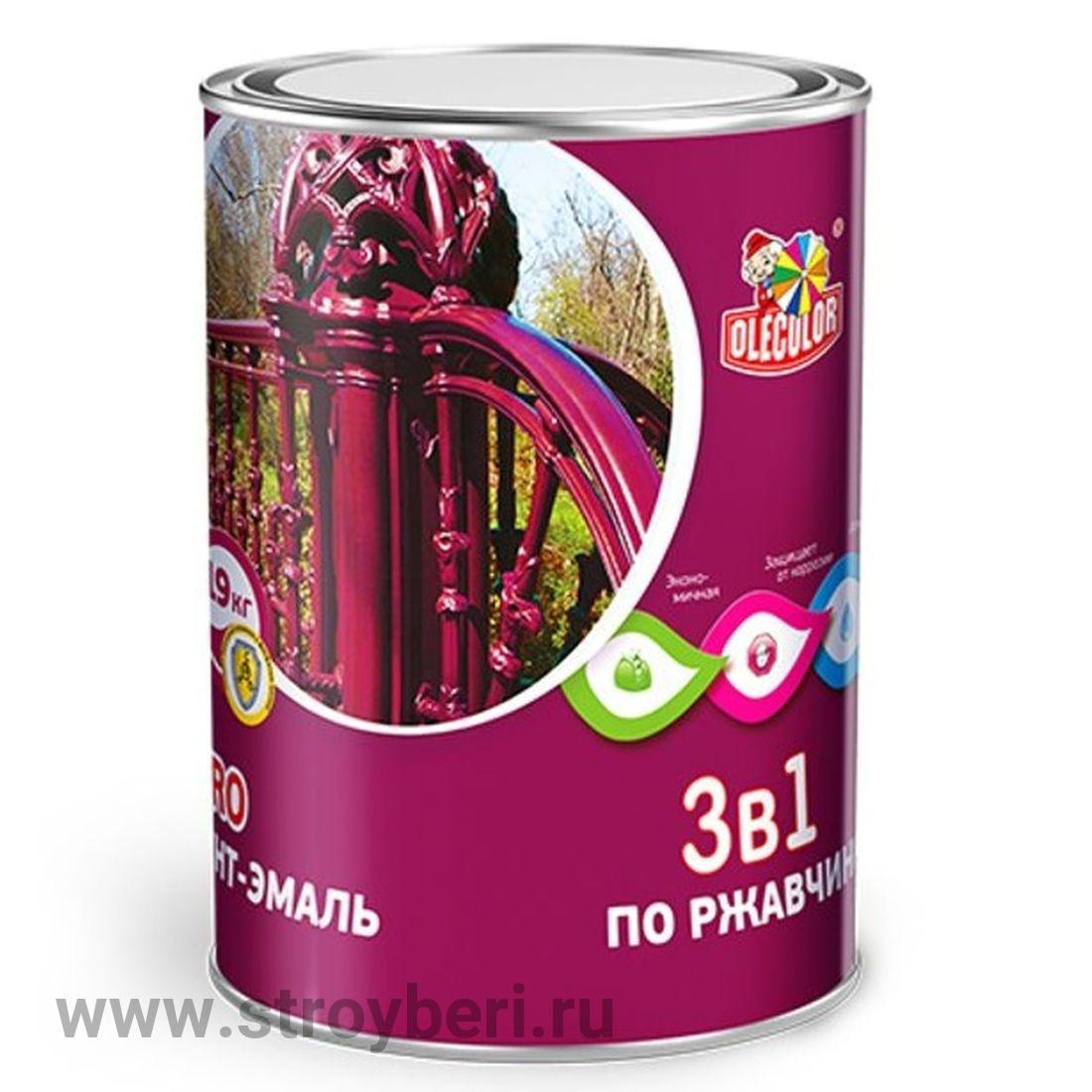 Грунт-эмаль по ржавчине зеленый (2 кг) OLECOLOR