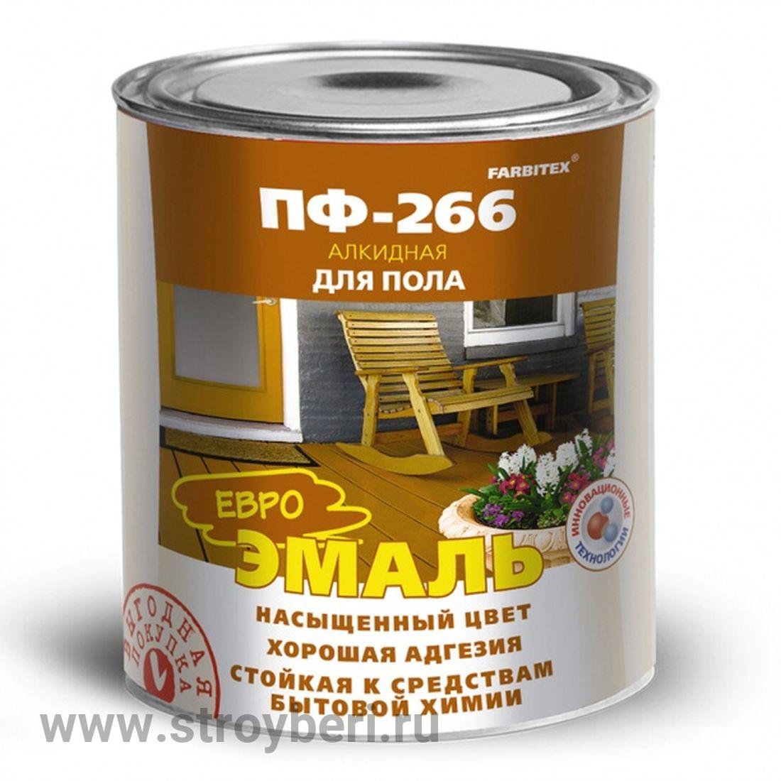 Эмаль алкидная ПФ-266 желто-коричневый (0.8 кг) FARBITEX
