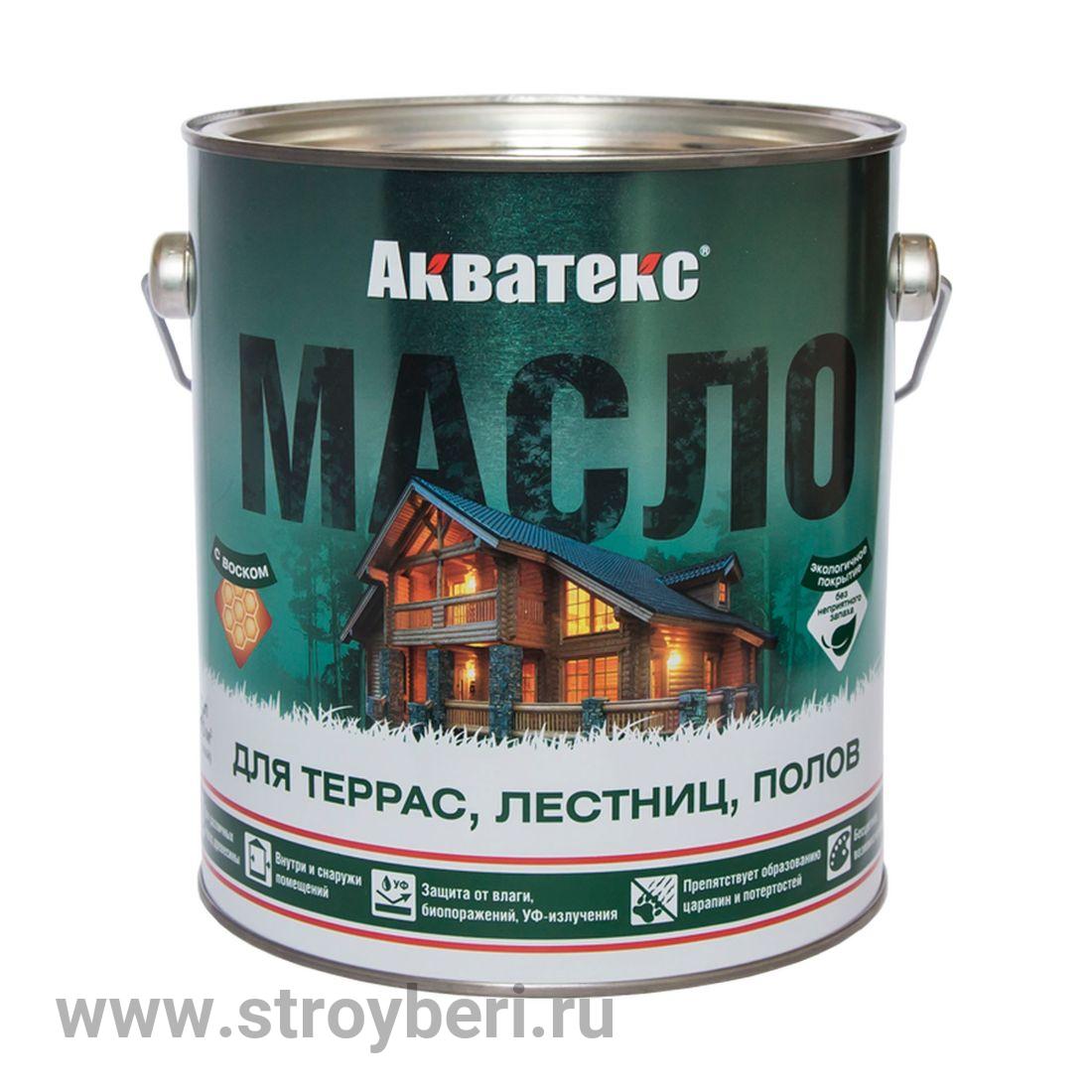 Акватекс масло для террас, лестниц, полов б/ц 0.75л