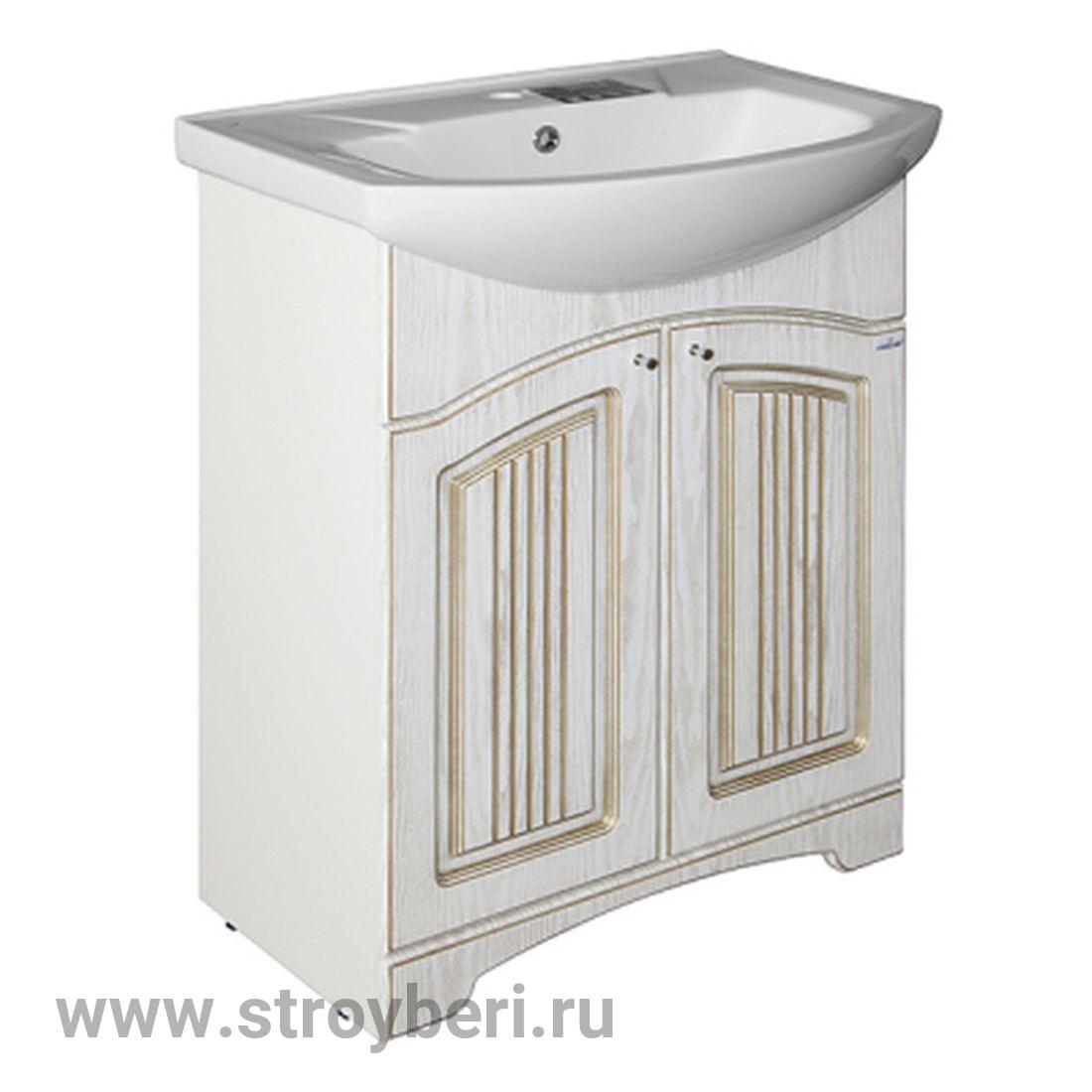 Тумба д/ванной 'КРИТ-65' патина серебро под ум.Элеганс-65 (ПВХ)!