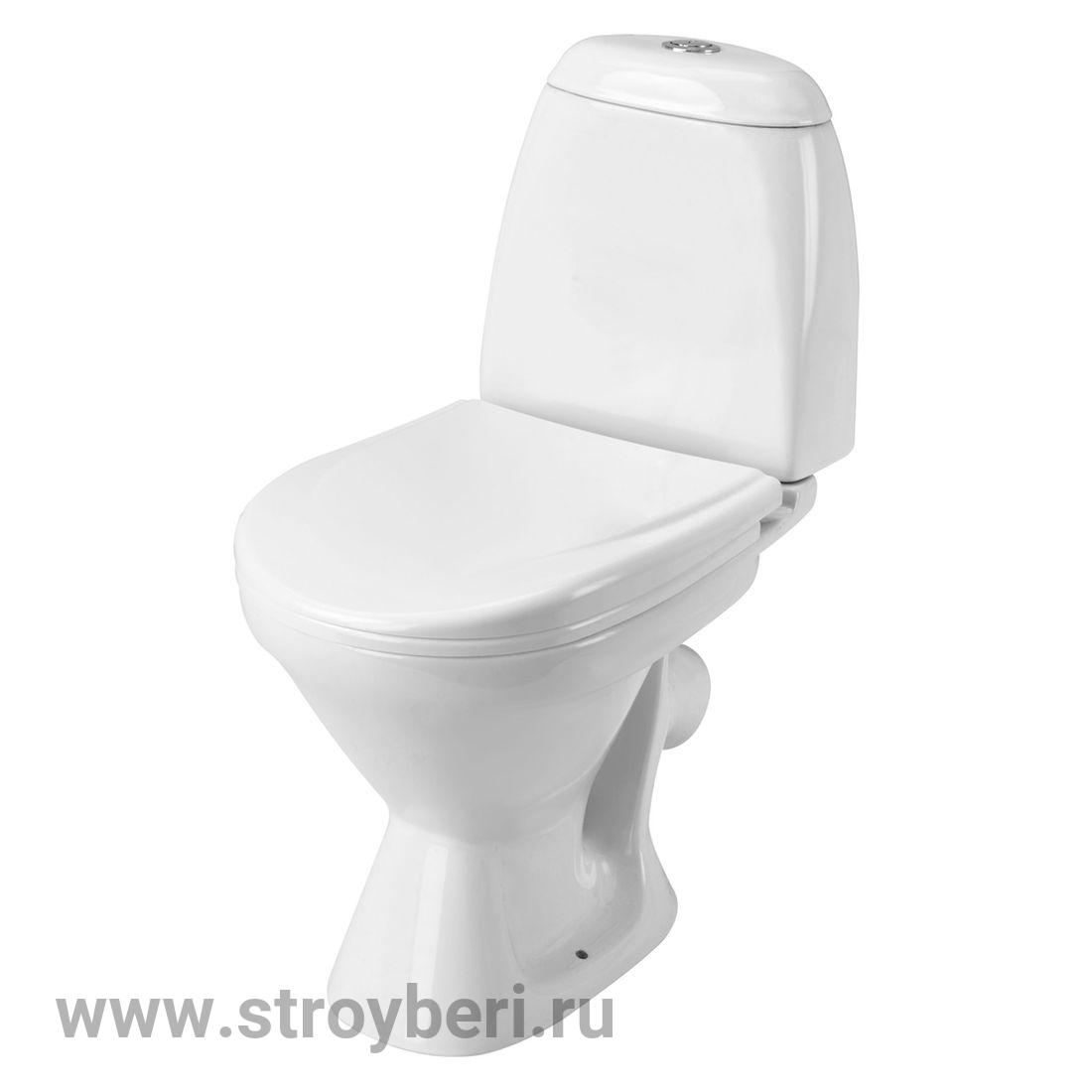 Унитаз-компакт 'Римини полипропилен' (кос.вып. нижн.подв, 1-кн.арм., сид.) Сантек