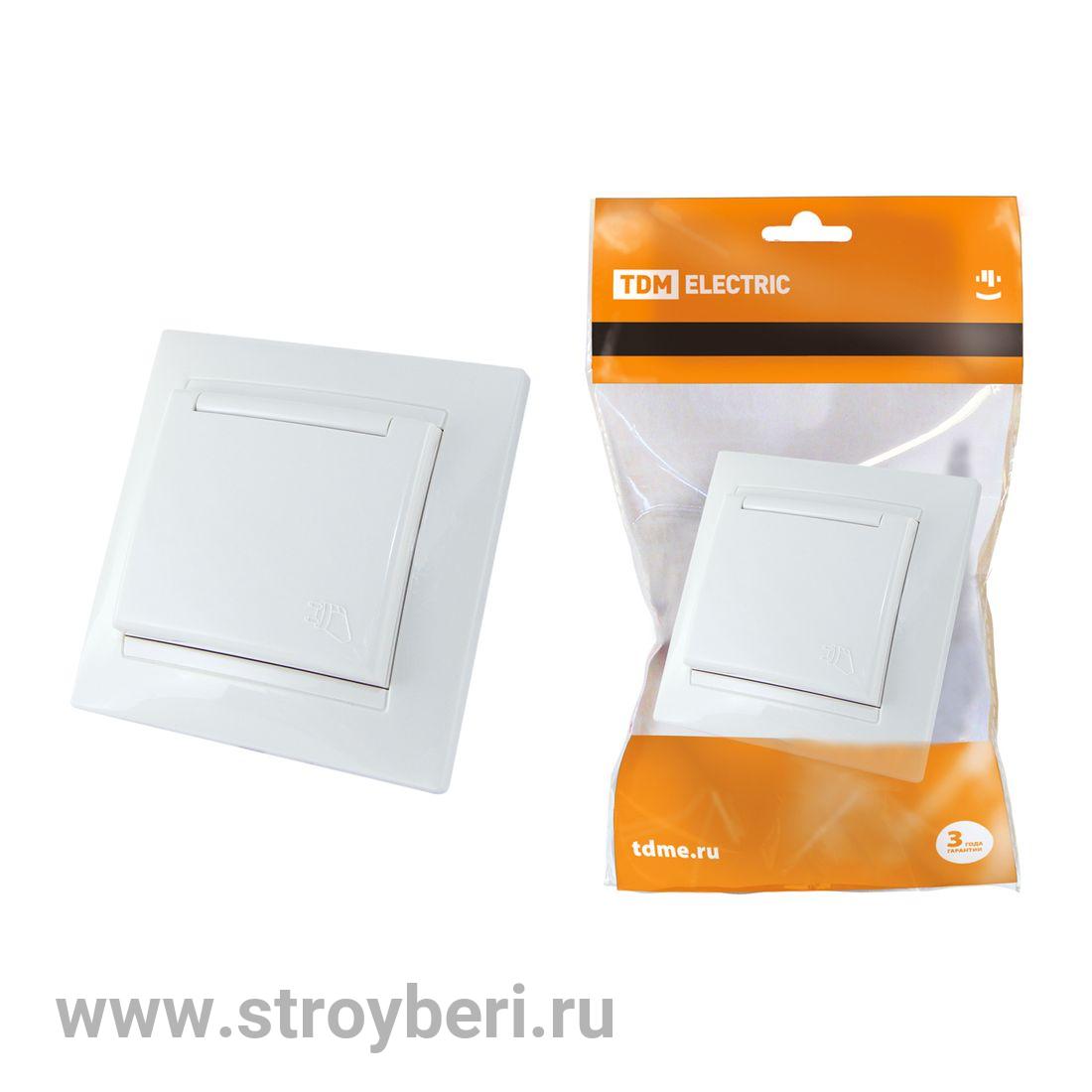 SQ1815-0014 Розетка 2П+З 16А 250В с защ. шт. с крышкой белая 'Лама' TDM