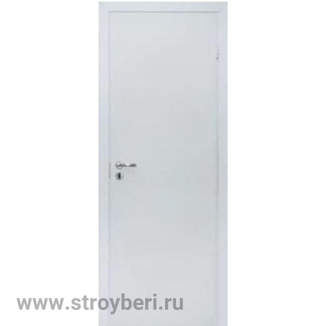 Дверное полотно ОЛОВИ 7х21 белое с замком (с притвором)
