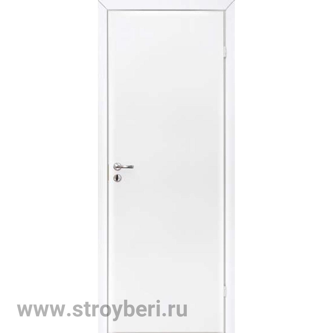 Дверное полотно ОЛОВИ 9х21 белое с замком (с притвором)