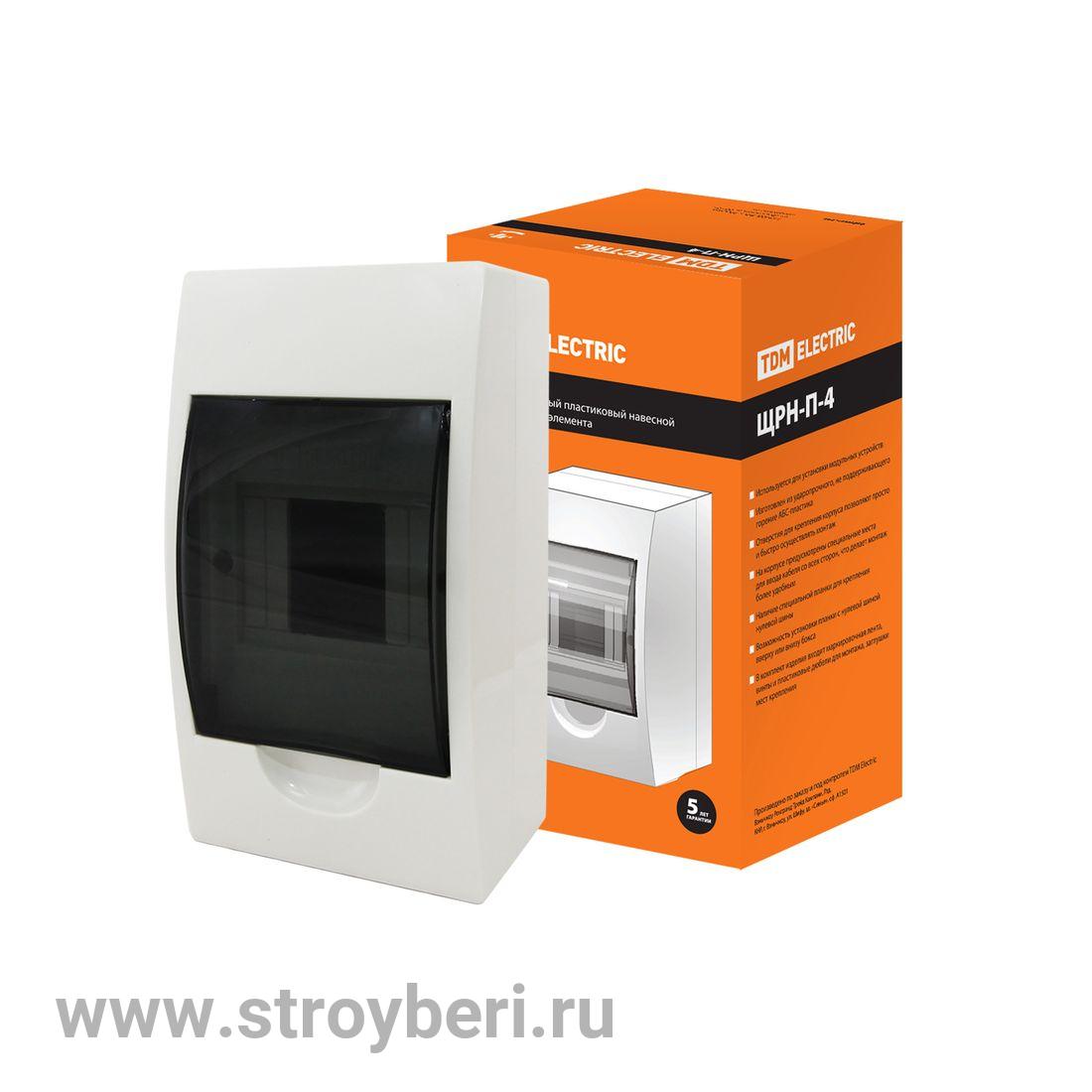 SQ0901-0001 Бокс ЩРН-П-4модуля навесной пластик IP41 TDM