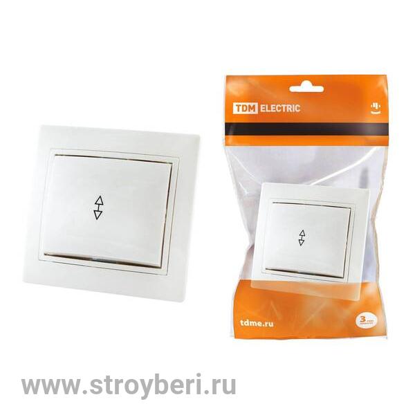 SQ1814-0007 Выключатель на 2 направления 1 кл. 10А белый 'Таймыр' TDM