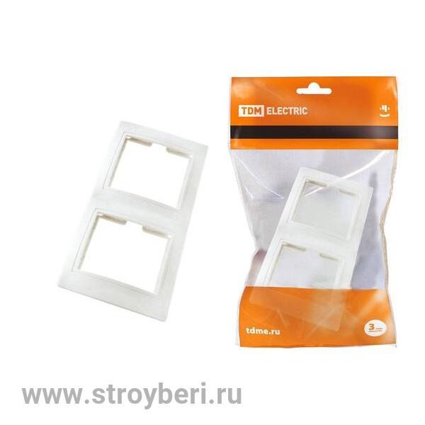 SQ1814-0025 Рамка 2-х постовая вертикальная белая 'Таймыр' TDM