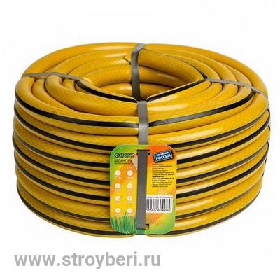 Шланг 1/2 ПВХ полив.армир.3-слойный Гидроагрегат желтый с черной полосой 20м