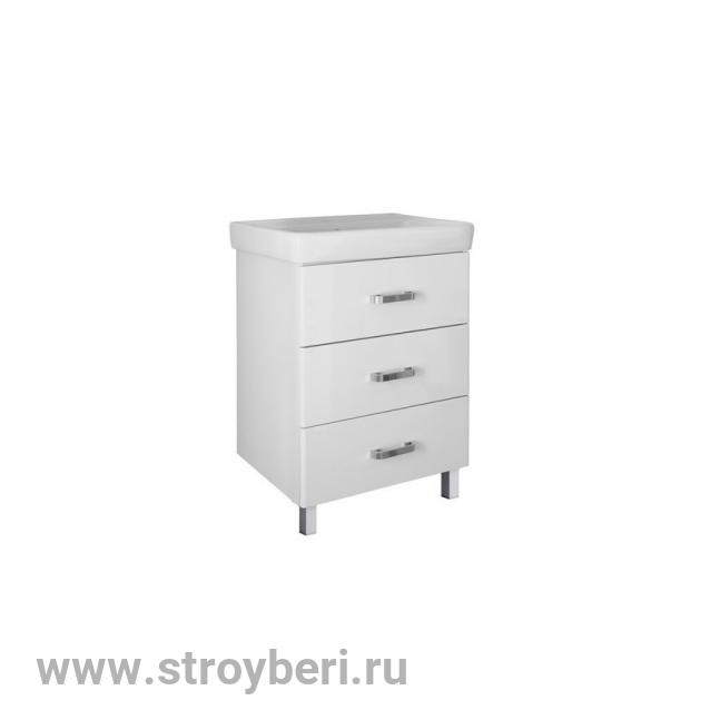 Тумба д/ванной 'СТИВ-60' напольная 3-ящика белая под ум. Fest-60!