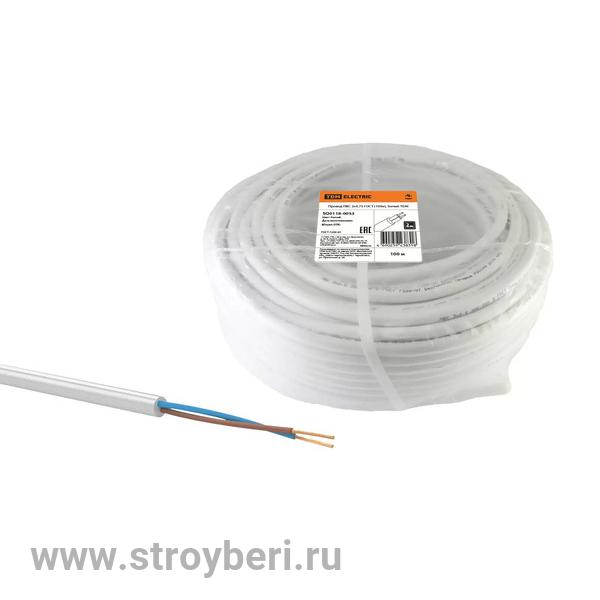 SQ0118-0033 Провод ПВС 2х0,75 ГОСТ (100м), белый TDM