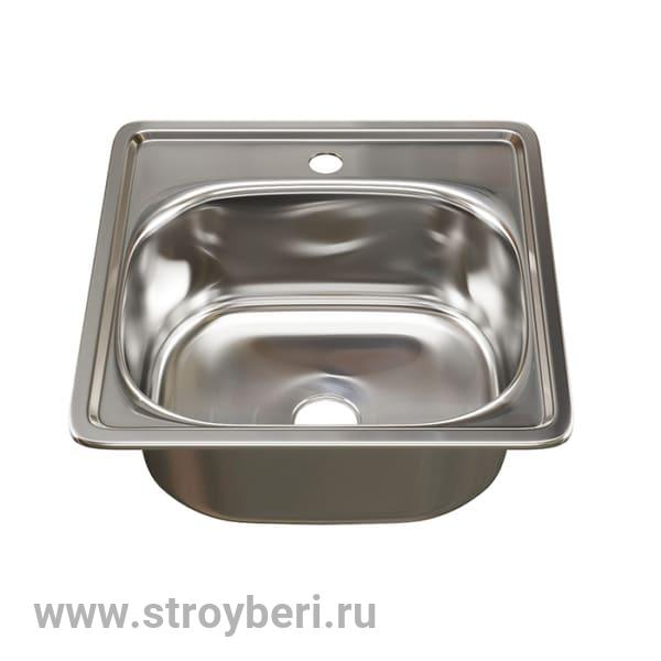 Мойка врез 38х38 (0,6) вып 3 1/2 MIXLINE 15см с сифоном